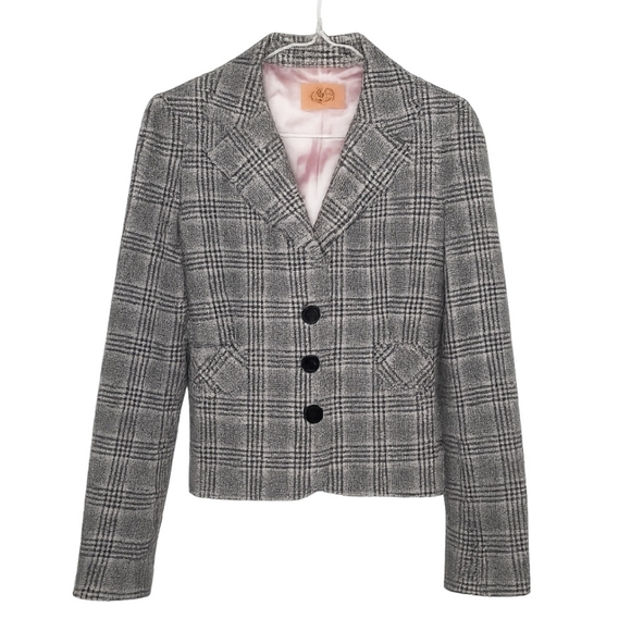 Juicy Couture Jackets & Blazers - Y2K Juicy Couture Wool Houndstooth Blazer Jacket Women's Size S